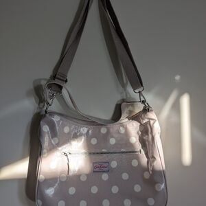 Cath Kidston Light Gray Polka Dot Crossbody Bag